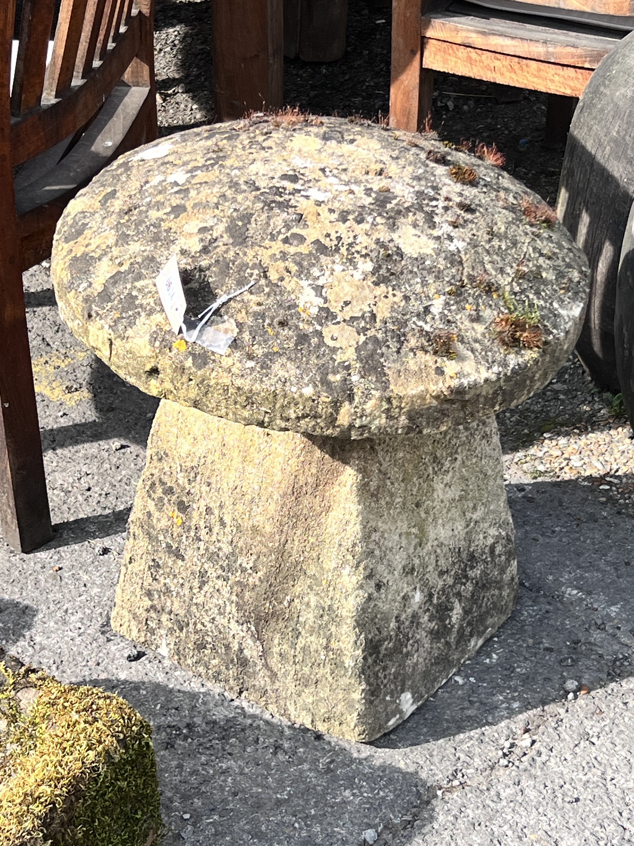 A reconstituted staddle stone, height 60cm